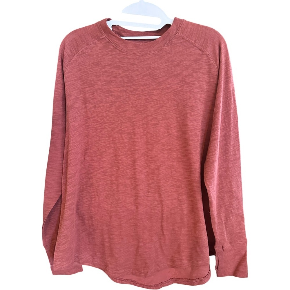 Zella NWOT Relaxed Slub Wash Red Jelly Long Sleeve Tee Women’s Size S